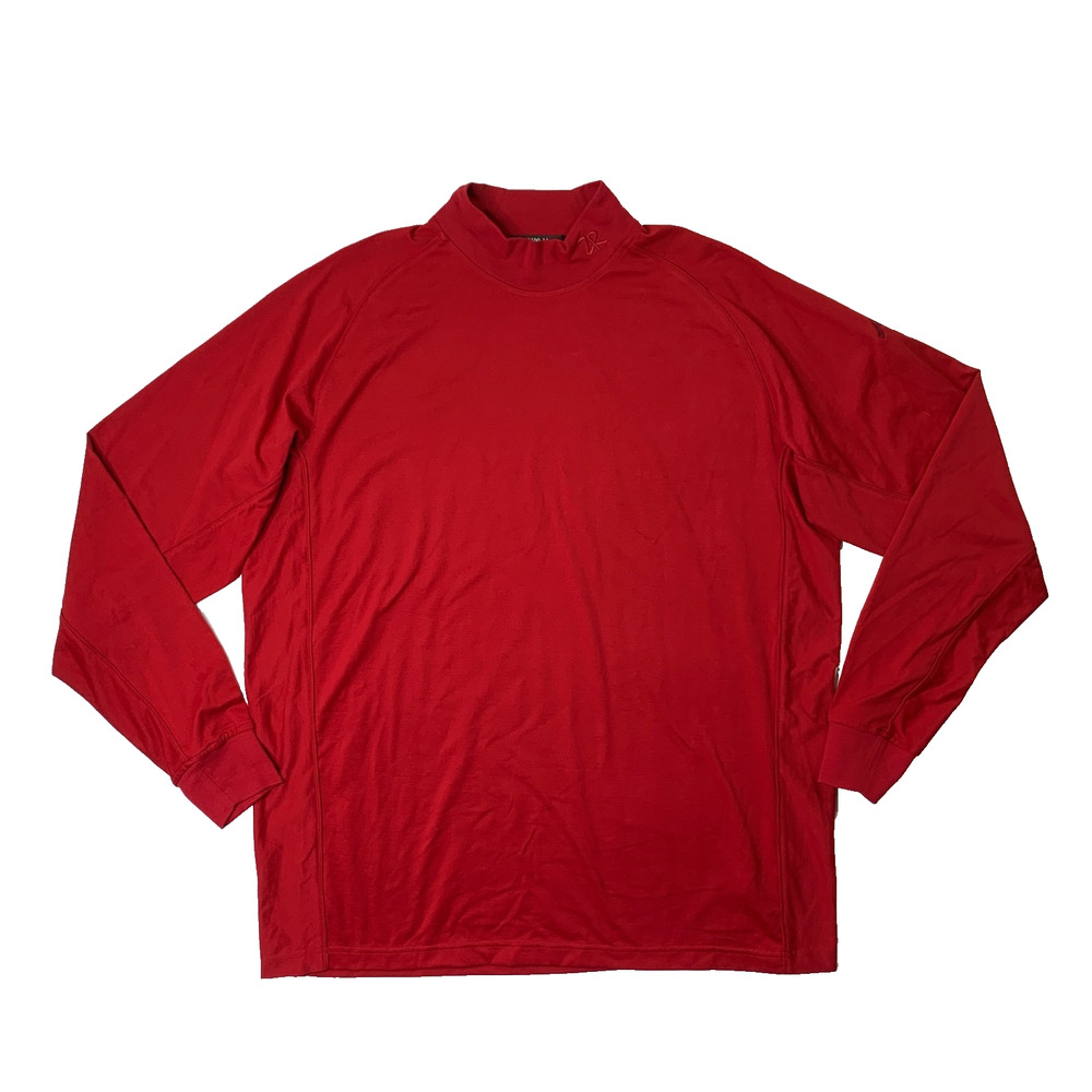 Zero Restriction Shirt Mens XL Rich Red T400 Mock Neck Long Sleeve Stretch Golf